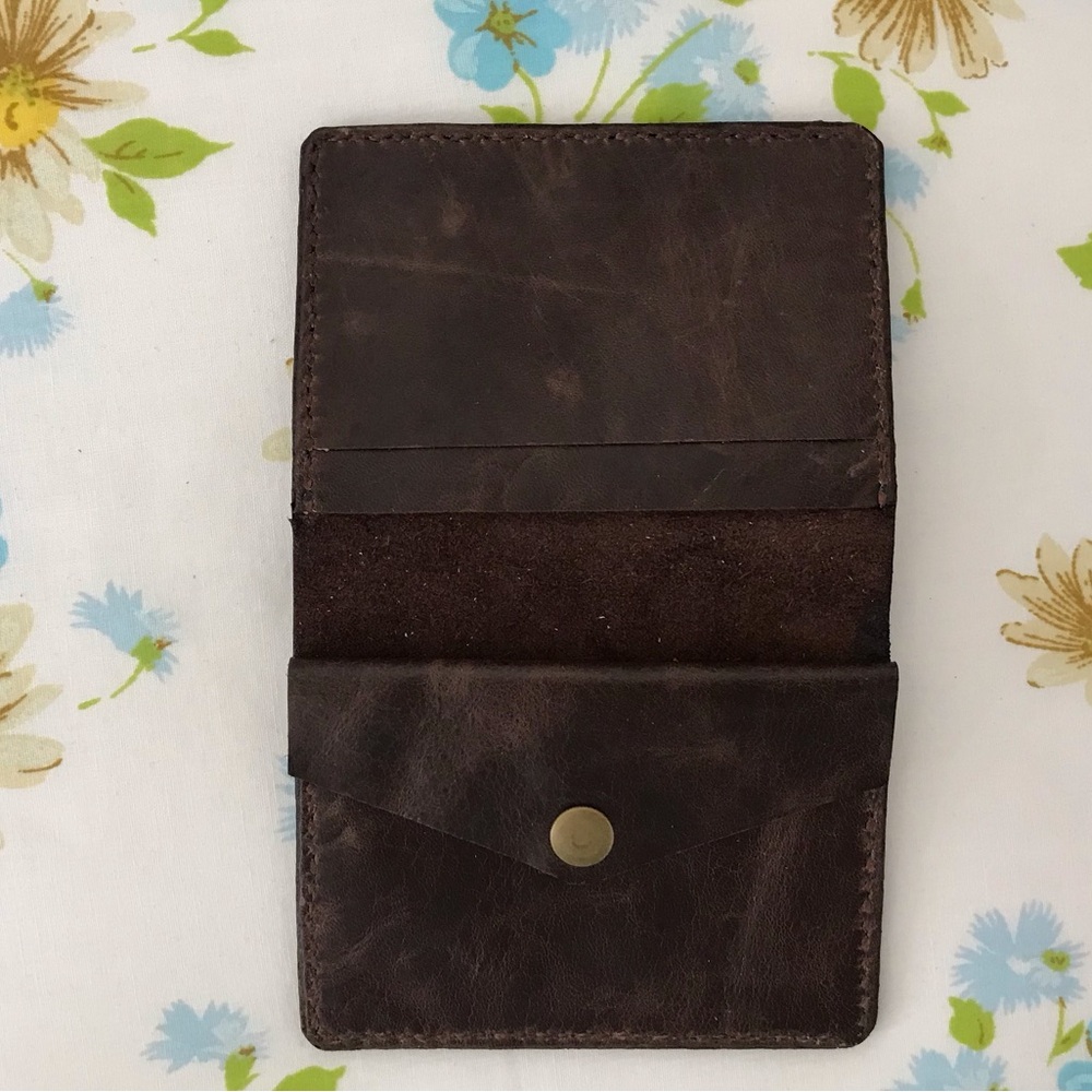 Hand Crafted Dark Brown Leather Card Holder